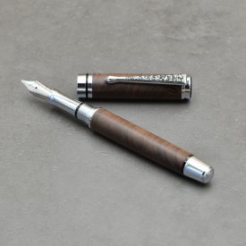   Cyklon Töltőtoll, Amerikai diófa, Ródium / fekete szerkezet, vésett klipsz