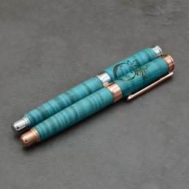   "Kisherceg " tollszett, Színezett habos juharfa, Rubin drágakő Rose gold aranyba foglalva