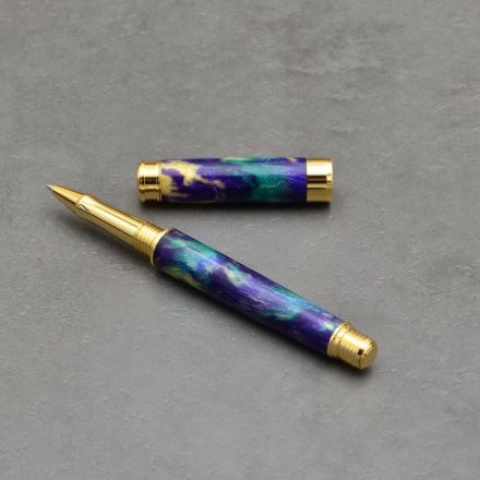 Leveche Kerámiabetétes toll, "Francia negyed" gyanta, Aranyozott szerkezet