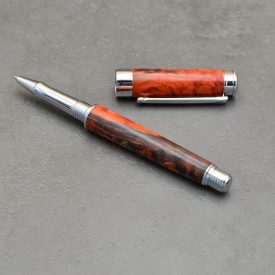   Leveche Kerámiabetétes toll,  Stabilizált és színezett Karéliai Nyírfa tolltest, Ródium szerkezet