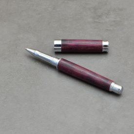   Leveche Kerámiabetétes toll, Lila szívfa, égetett, Ródium szerkezet