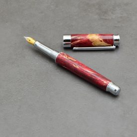 Leveche töltőtoll, Színezett Juharfa, Króm szerkezet