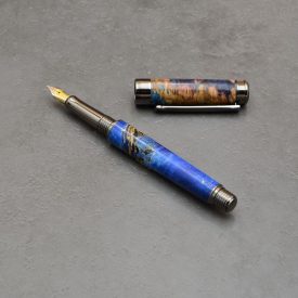   Leveche töltőtoll, Stabilizált és színezett Juharfa, Fegyverfém szerkezet