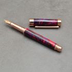 Leveche töltőtoll,  "Szexi csokoládé" Akrilgyanta, Rose Gold szerkezet, Rose Gold Bock tollhegy