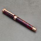 Leveche töltőtoll,  "Szexi csokoládé" Akrilgyanta, Rose Gold szerkezet, Rose Gold Bock tollhegy