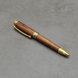   Mistral Golyóstoll, Fekete diófa, Titán arany szerkezet, fegyverfém gyűrű