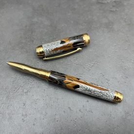   Mistral Kerámiabetétes toll, Madártoll, Titán arany szerkezet, szatén arany gyűrű 