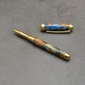   Mistral Kerámiabetétes toll, Kék és Narancssárga akrilgyanta, Titán arany színű szerkezet