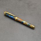 Mistral Kerámiabetétes toll, Kék és Narancssárga akrilgyanta, Titán arany színű szerkezet