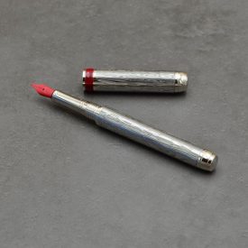   Mistral Töltőtoll, Damaszkuszi acél, Ródium szerkezet, Vörös Jáspis gyűrű, Piros Bock tollhegy