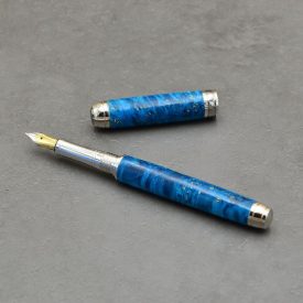   Mistral Töltőtoll, Színezett csomoros juharfa, Ródium szerkezet, Fegyverfém gyűrű