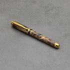 Mistral Töltőtoll, Cédrusfa gyökér, Titán arany szerkezet, fekete gyűrű, fekete Bock tollhegy